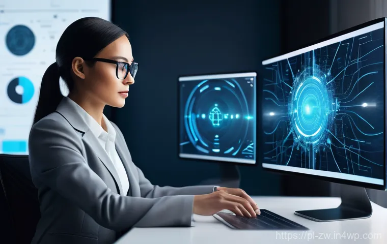 효율적인 지식 공유를 위한 시스템 설계 - A vibrant, dynamic image showcasing a collaborative work environment focused on knowledge sharing. A...