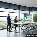 Home 17 지식 구조화 시스템의 성공 사례 연구 - A modern office environment showcasing a diverse team of professionals collaborating around a large ...