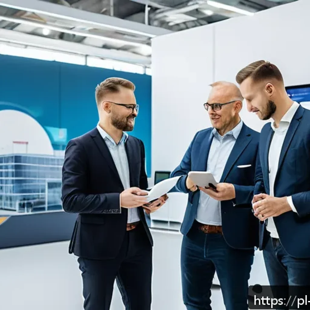 지식 경제에서의 경쟁 우위 확보 전략 - A modern Polish industrial innovation hub in Silesia region, showcasing a diverse team of profession...